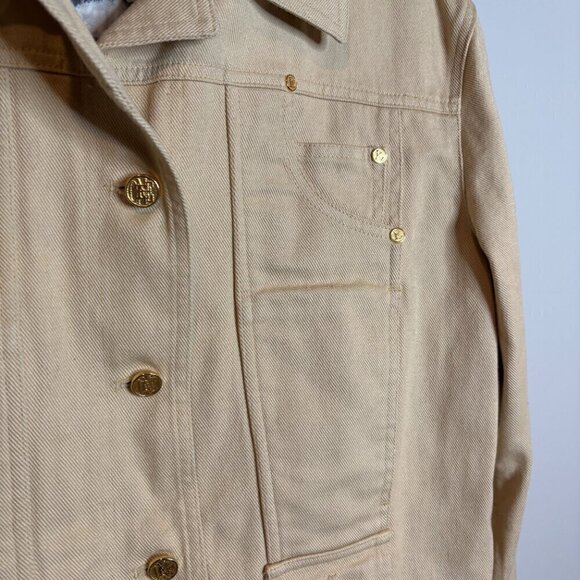 Escada Margaretha Ley tan denim quilted lining jacket - Picture 2 of 7